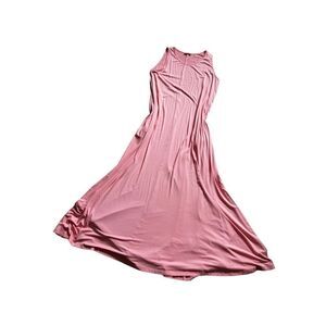 MILAN KISS Women's Sleeveless Maxi Dress with Pockets Dusty Pink M